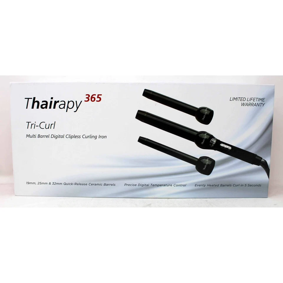 Thairapy 365 Tri-Curl Digital Clipless Curling Iron 3 Barrel Ceramic Hair Styler - Image 3 of 4