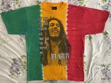 Bob Marley Zion Rootswear Tie Dye T-Shirt XL 1999 Rasta green/yellow/red