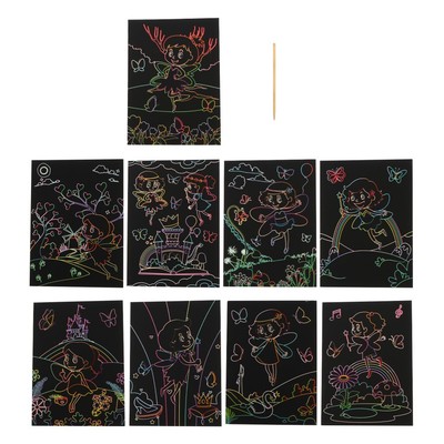  Scratch-Painting-Set Baby Kind Malkarte Abkratzen DIY-Graffiti-Tool