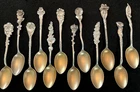 Lot of 12 Harlequin Floral Reed & Barton Sterling Spoons -All Different 114g