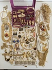 Huge Gold Tone Estate Jewelry Lot Trifari Givenchy & More Signed & Unsigned