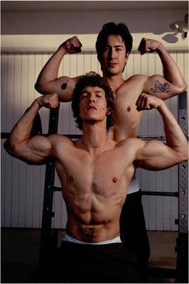 Muscular Men Flexing Biceps Gym Photography Wall Art Poster Print Poster
