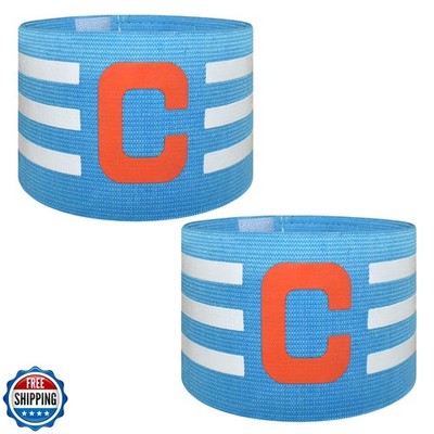 Soccer Captain Armband, Ynaize 2Pcs Nylon Elastic Adjustable Football Basketb