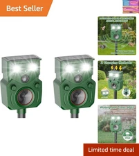Effective Solar Animal Repeller with Adjustable Sensitivity & Flashing Lights