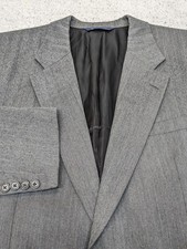 Vintage Burberrys’ Men’s Blazer 100% Wool Gray Herringbone Sport Coat 42R *READ*
