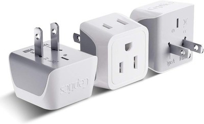 3 Pack Type A Travel Adapter for Japan & Philippines - Lightweight & Easy Use
