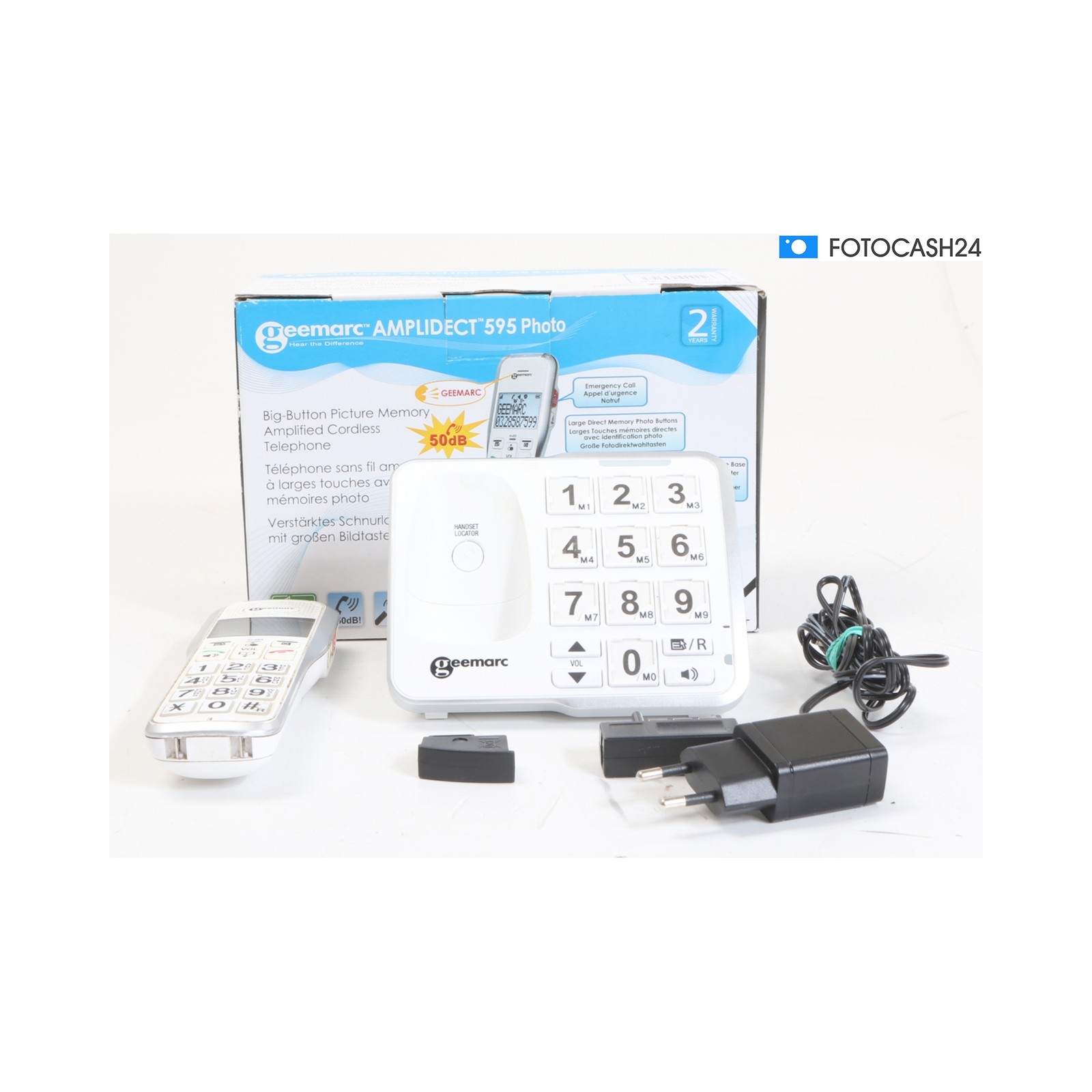 Geemarc Amplidect 595 Photo Cordless Senior Phone... + Defective (281800)