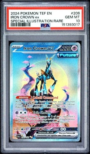 Pokemon TCG Iron Crown ex 206/162 Temporal Forces Special Illustration PSA 10