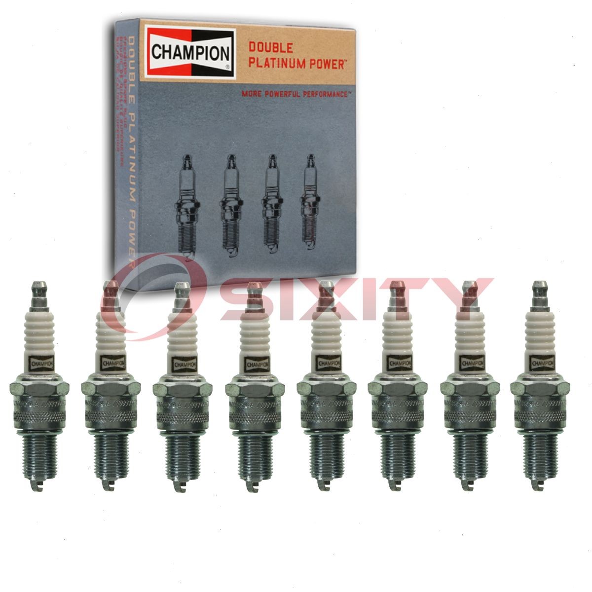 8 pc Champion Double Platinum Spark Plugs for 1968-1974 Dodge D300 Pickup ln