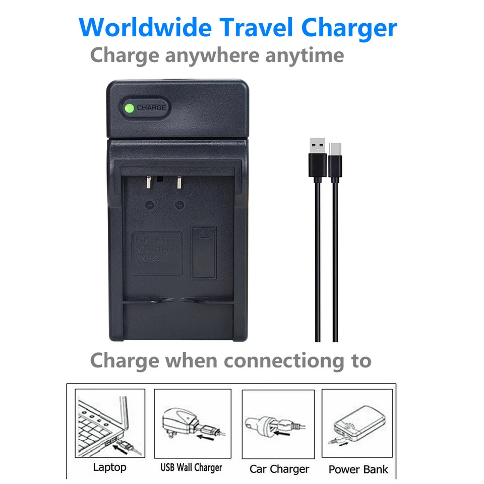 Carregador de bateria NP-50 50A para Fujifilm FinePix F770 F775 F800EXR F900EXR X-F1 - Imagem 3 de 4