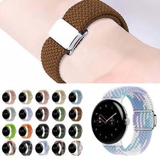 For Google Pixel Watch 3 45mm/3 2 1 41mm Band Knitted Loop Woven Magnetic Strap