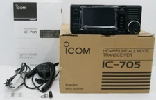 IC-705 HF/VHF/UHF Transceiver + Mic + Box + Battery Excellent Cond.