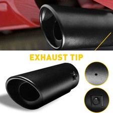 Black Car Stainless Steel Rear Exhaust Pipe Tail Muffler Tip Round Accessor