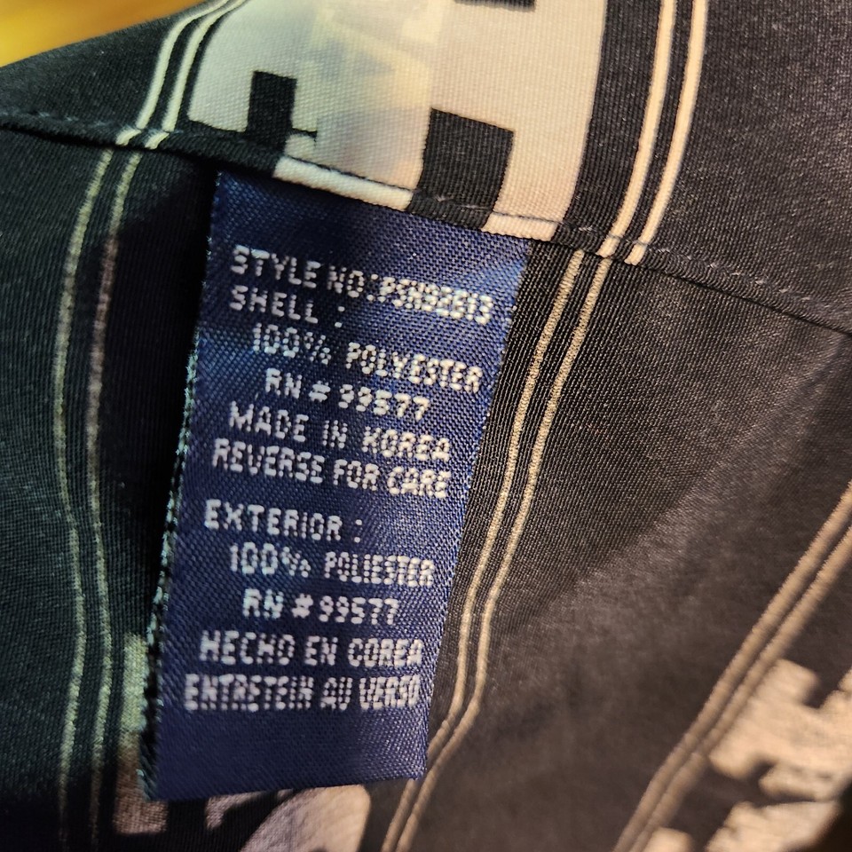 Phat Farm Denim Co. size XL Polyester Black/White Button Front Pocket