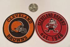  2 -CLEVELAND BROWNS vintage Style CLASSIC embroidered iron on patches 3"x 3"