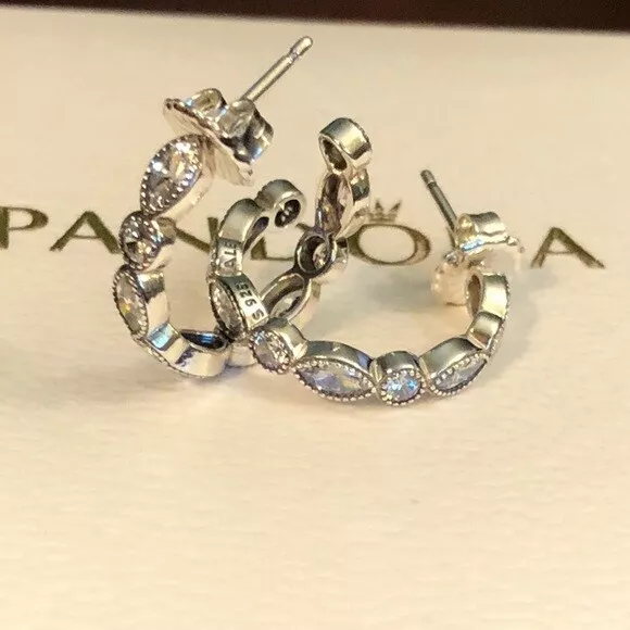 Brand New Genuine Pandora Alluring Brilliant Marquise Stud CZ