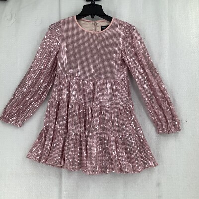 Girls Bardot Junior Sequin Dress Junior Size 14 Pink Rose party