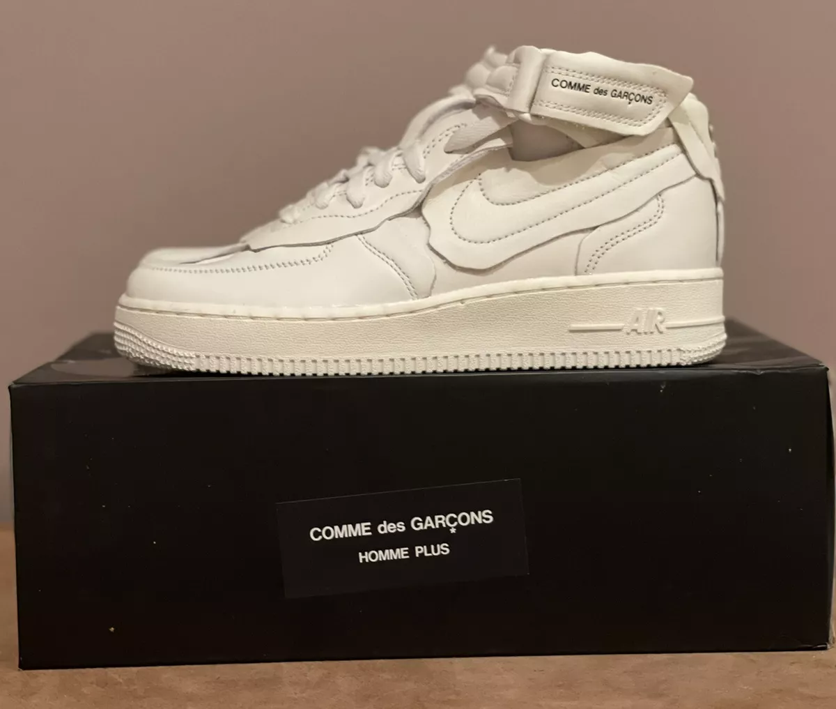 Nike Air Force 1 Mid x Comme des Garcons Triple White CDG AF1 Men’s Size 6