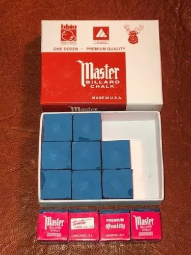 Pre-Flag Master Blue Pool Cue Chalk, 12 Piece pack.