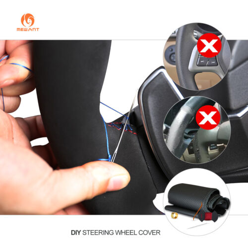 Black Artificial Leather Steering Wheel Cover for Suzuki Swift Sport Splash - Bild 9 von 10