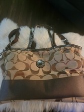 Coach Diaper Bag F19202 Brown Canvas