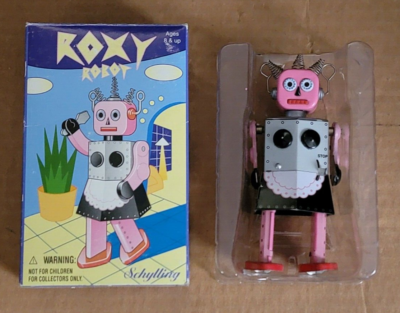 Lot of 2) ROXY ROBOT SCHYLLING TIN WIND UP COLLECTOR'S SERIES