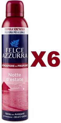 6PCS BLUE FERN HOME AIR DEODORANT ROOM SPRAY SUMMER NIGHT 250ML