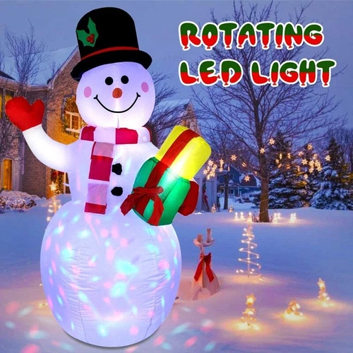 Inflables de Navidad para jardín de 5 pies muñeco de nieve patio exterior giratorio LED decoración inflable - Imagen 1 de 24