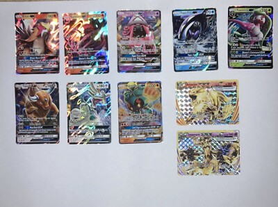 Pokemon Karten GX Konvolut mit Rainbow Rare & Mega. Enthält 18 Hüllen, 11 Münzen