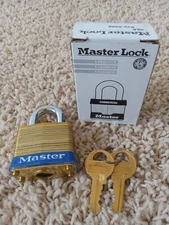 Master Lock 4KA Commercial Brass Bodies Laminated Padlock Keyed Alike - Lot of 3