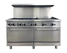 NSF 60'' Commercial Gas Range W/ 2 Ovens Broiler New Grate Burner Combo