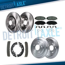 10.31'' Front Rotors Brake Pads Rear Drums Shoes Kit for 2012 - 2015 Honda Civic