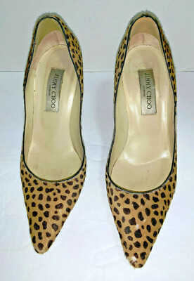 JIMMY CHOO Women's Calf (Pony) Hair Leopard Pattern Heel