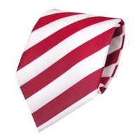 Tigertie Designer Krawatte - Schlips Binder Rot Tomatenrot Weiss Gestreift - Tie
