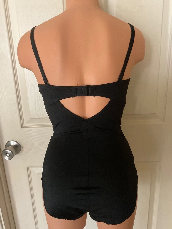 Винтажный пояс FORMWEAR черный тела костюм твердый контроль на косточках с подкладкой чашки 34B - Изображение 4 из 4