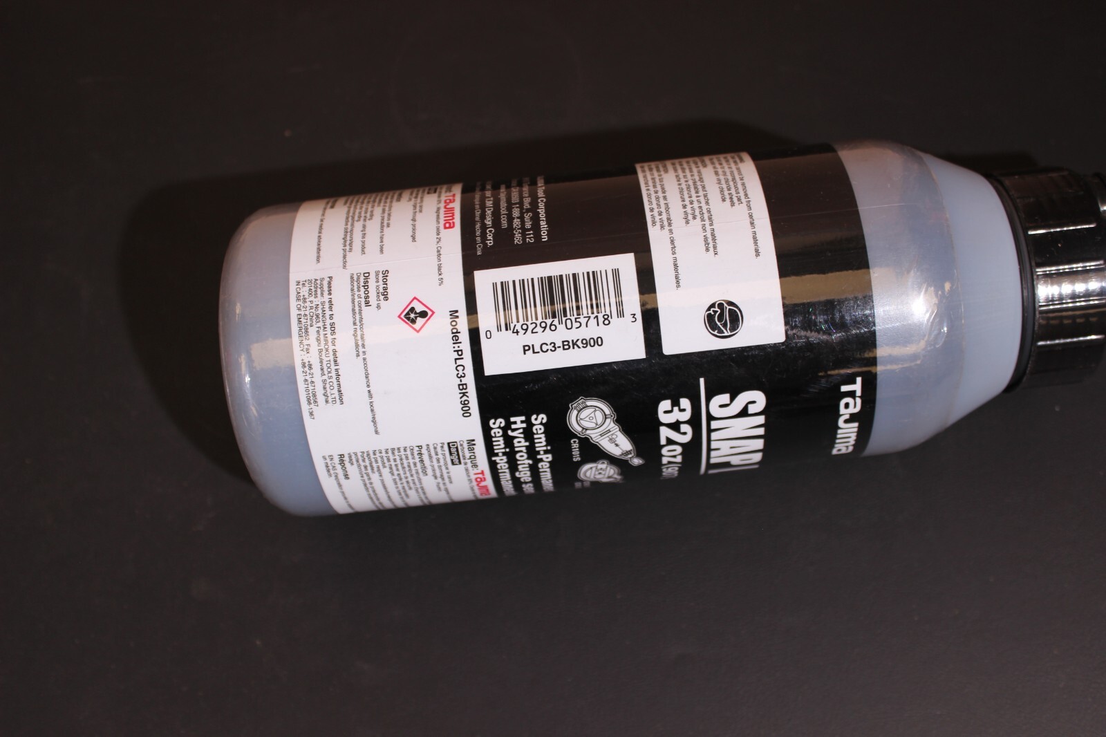 Tajima PLC3-BK900 Snap Line Dye, Permanent Marking Chalk, Black, 32 oz.