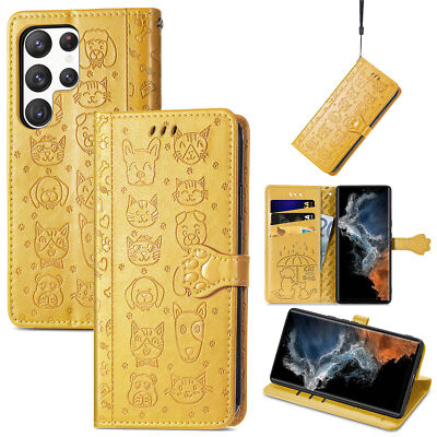 Leather Cartoon Animal Flip Wallet Case For Samsung Galaxy S25 Ultra S24 FE S23