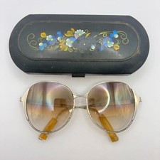 1950's Retro Vintage USSR Soviet Old Sunglasses Fashionable Glass Marked Case