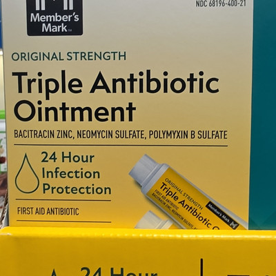 Member's Mark Triple Antibiotic Ointment 3 Tubes 1oz Bacitracin Neomycin