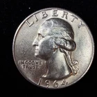 1964 Washington Quarter 90% Silver $0.25 FV Circulated Pre-1965 US Coin - 21-10