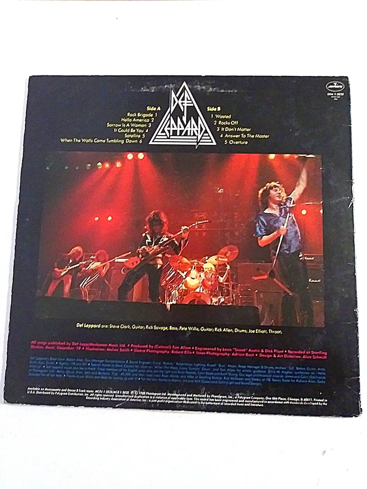 80s ROCK LP RECORD Def Leppard On Through the Night MERCURY NO UPC w INSERT VG   - Image 2 of 4