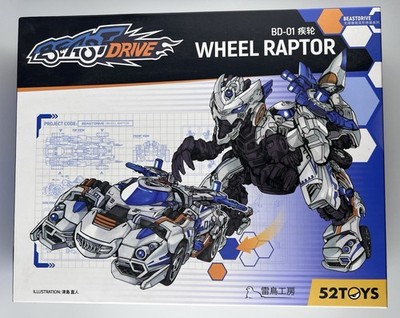 52TOYS BeastDrive Wheel Raptor BD-01 Transforming Robot Dinosaur Figure w Box