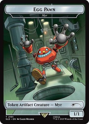 Light Play x 1 Egg Pawn - Myr Token WotC Shooting Star Symbol - SLD Secret Lair