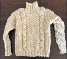 Vintage Toddler Fishermans Sweater 1980s hand knit, appx size 3T medium weight