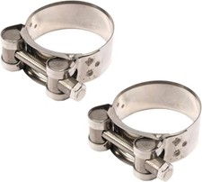 2Pcs Exhaust Clamp Stainless Steel Exhaust Band Clamp Replacement for Motorcycle