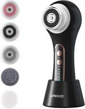 Face Scrubber Exfoliator, Rechargeable Facial Cleansing Brush with 2-Way Rotatio