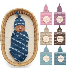 Personalized Baby Blanket, Customized Swaddle Blanket for Newborns with Name