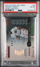 2001 PLAYOFF ABSOLUTE MEMORABILIA GAME-USED BAT #158 ANDRES TORRES RC /700 PSA 6