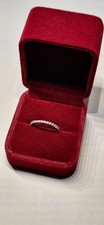 925 Sterling Silver Round Clear CZ Prong Eternity Band Ring Stackable Size 7 2mm