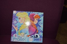 Disney Frozen Jigsaw Puzzle W/ Poster 200 Pieces Ana  Elsa  Olaf PZ1